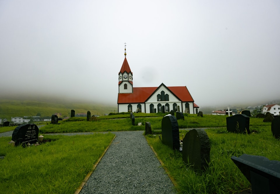 Faroe Islands photo: sandavagur church large