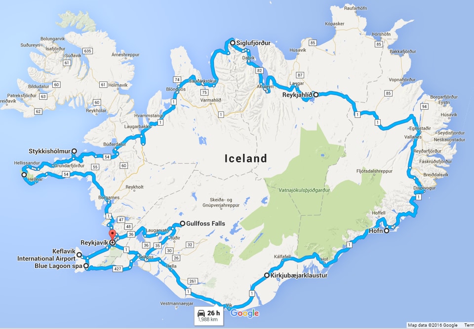 Iceland photo: iceland ring road map