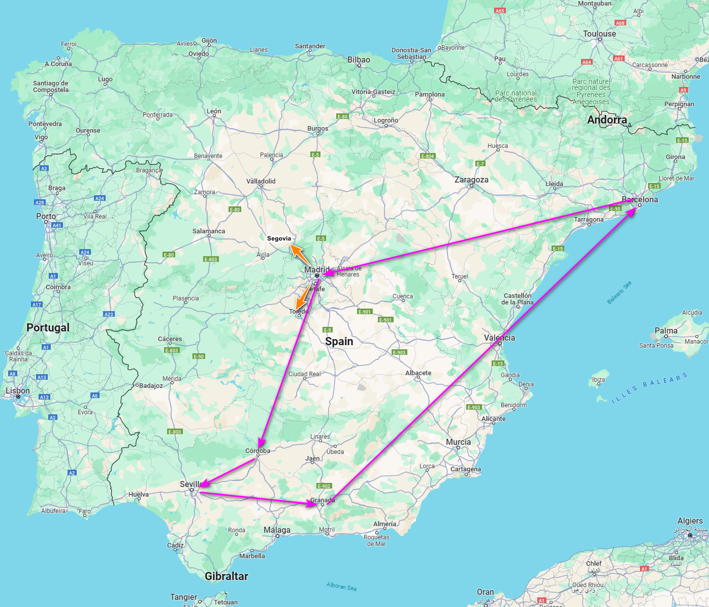 Spain Travel Map